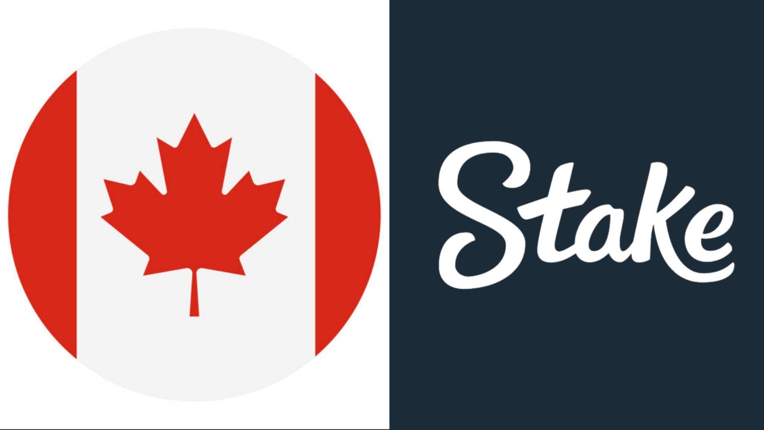 Canadian flag beside the Stake brand, illustrating Stake legality in Canada
